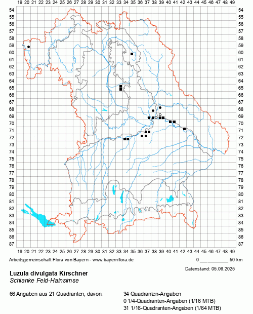 Die Verbreitungskarte zu Luzula divulgata Kirschner wird geladen ...