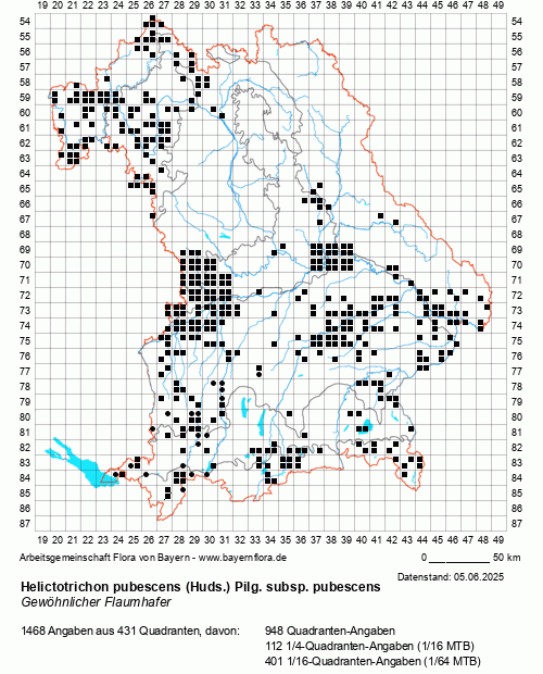 Die Verbreitungskarte zu Helictotrichon pubescens (Huds.) Pilg. subsp. pubescens wird geladen ...