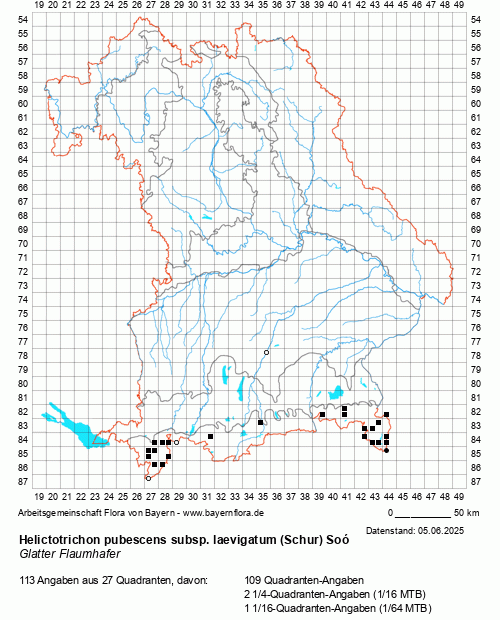 Die Verbreitungskarte zu Helictotrichon pubescens subsp. laevigatum (Schur) Soó wird geladen ...