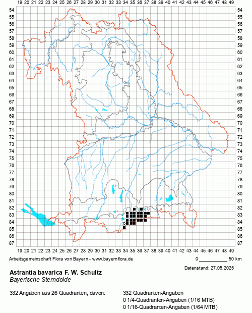 Die Verbreitungskarte zu Astrantia bavarica F. W. Schultz wird geladen ...