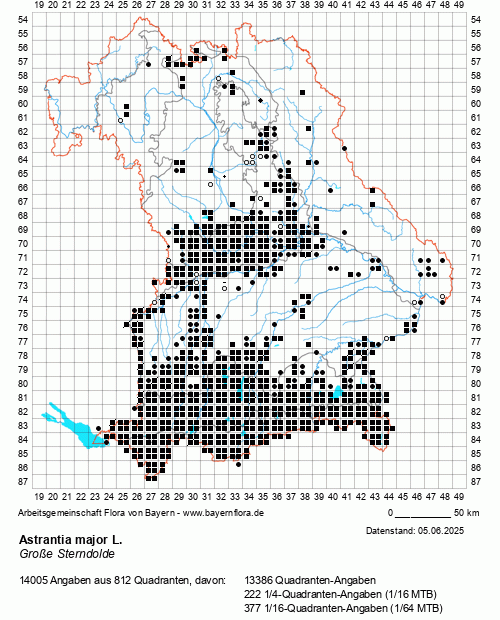 Die Verbreitungskarte zu Astrantia major L. wird geladen ...