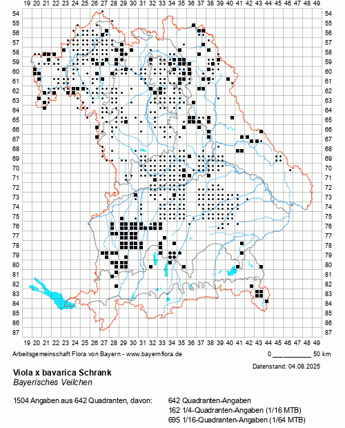 Die Verbreitungskarte zu Viola x bavarica Schrank wird geladen ...