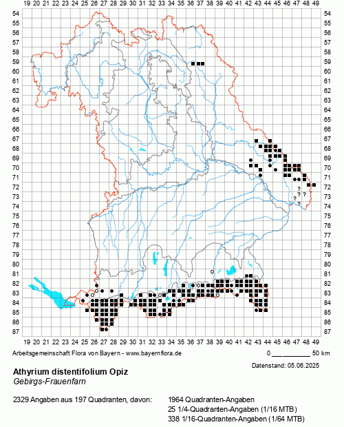 Die Verbreitungskarte zu Athyrium distentifolium Opiz wird geladen ...