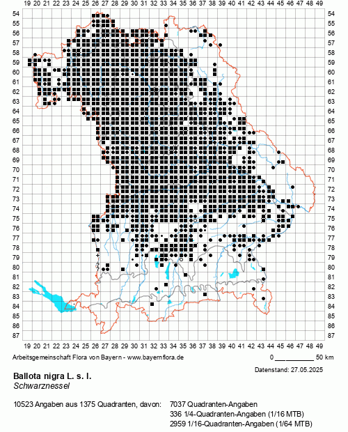Die Verbreitungskarte zu Ballota nigra L. s. l. wird geladen ...