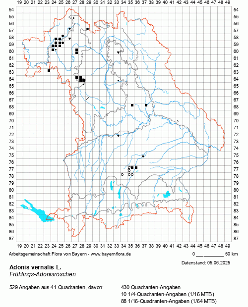 Die Verbreitungskarte zu Adonis vernalis L. wird geladen ...