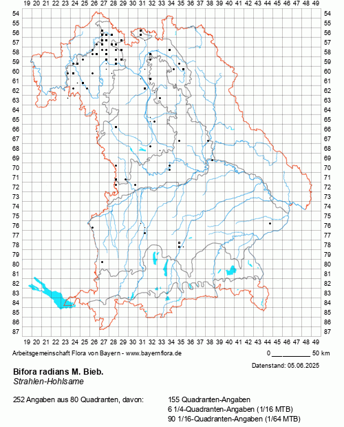 Die Verbreitungskarte zu Bifora radians M. Bieb. wird geladen ...