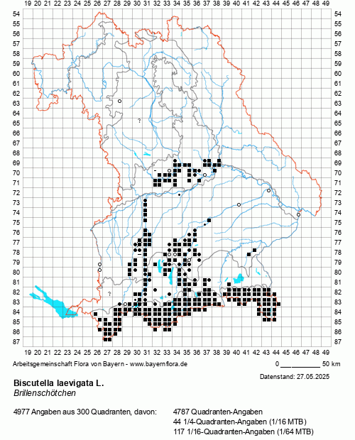 Die Verbreitungskarte zu Biscutella laevigata L. wird geladen ...