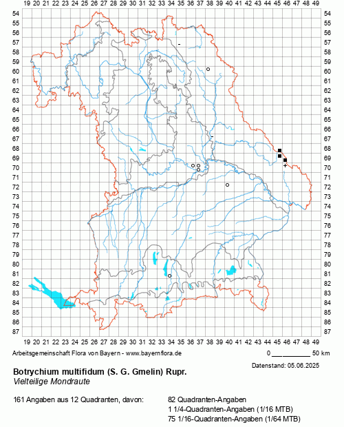 Die Verbreitungskarte zu Botrychium multifidum (S. G. Gmelin) Rupr. wird geladen ...