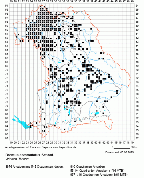 Die Verbreitungskarte zu Bromus commutatus Schrad. wird geladen ...