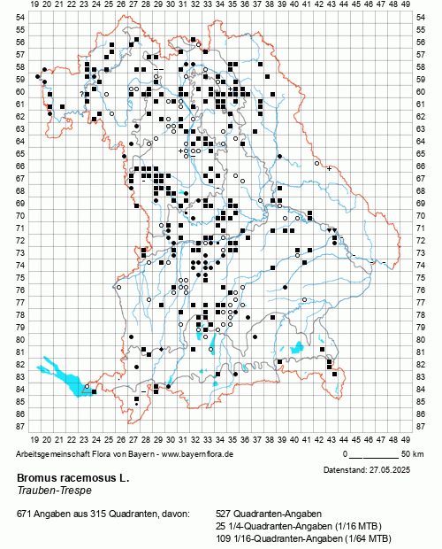 Die Verbreitungskarte zu Bromus racemosus L. wird geladen ...