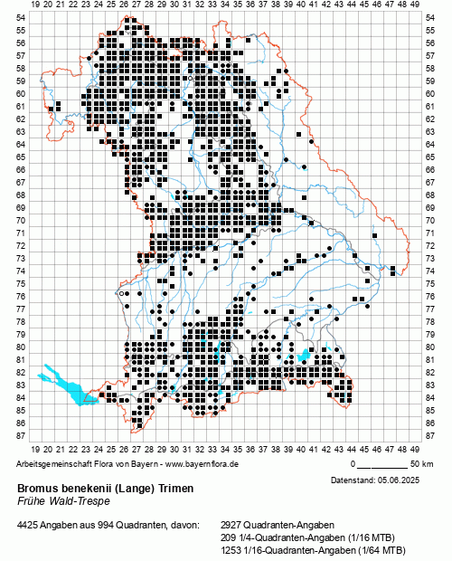 Die Verbreitungskarte zu Bromus benekenii (Lange) Trimen wird geladen ...