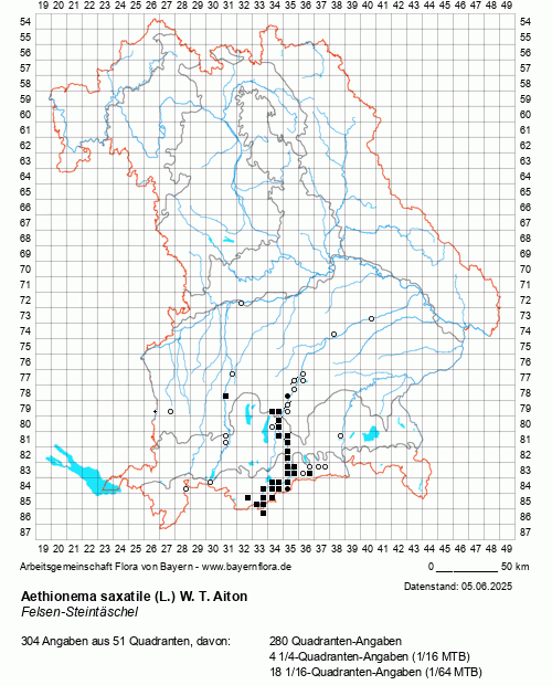 Die Verbreitungskarte zu Aethionema saxatile (L.) W. T. Aiton wird geladen ...