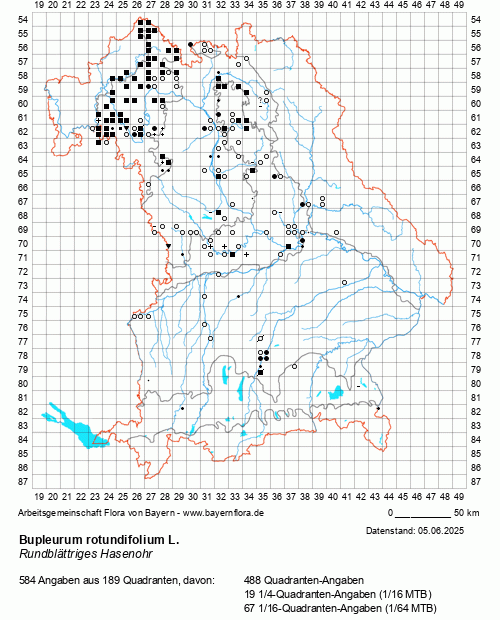 Die Verbreitungskarte zu Bupleurum rotundifolium L. wird geladen ...