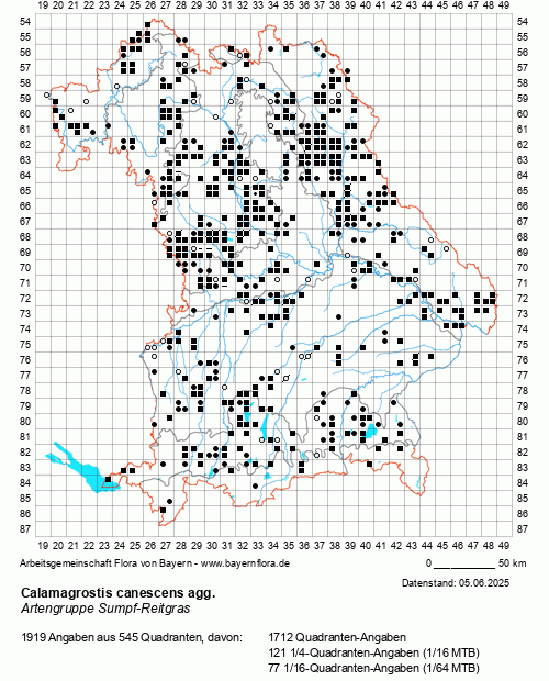 Die Verbreitungskarte zu Calamagrostis canescens agg. wird geladen ...