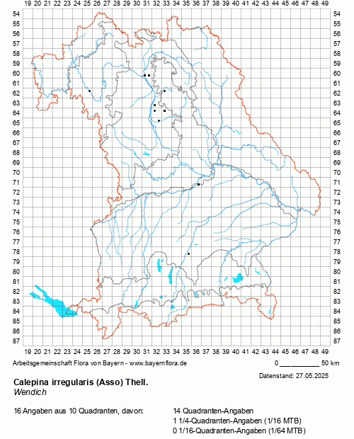 Die Verbreitungskarte zu Calepina irregularis (Asso) Thell. wird geladen ...